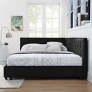 Mid-Century Storage Upholstered Tufted Bed Frame With Backrest And Armrests by HouseOfZazla