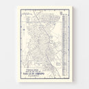 Vintage Map of San Luis Obispo, California 1920