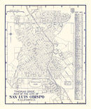 Vintage Map of San Luis Obispo, California 1920