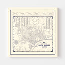 Vintage Map of Santa Barbara, California 1920