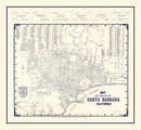 Vintage Map of Santa Barbara, California 1920