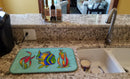 Tropical Fish on Teal Dish Drying Mat Absorbent Dish Drying Mat Pad for Kitchen Counter Dish Drainer Mat for Countertop, 14 x 21", Multicolor