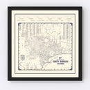 Vintage Map of Santa Barbara, California 1920