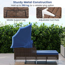 Outdoor Daybed with Retractable Canopy PE Wicker Rattan Patio Lounger by LJGDeals