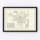 Vintage Map of San Jose, California 1920