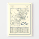 Vintage Map of Santa Cruz, California 1920