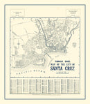 Vintage Map of Santa Cruz, California 1920