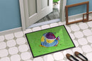 Tropical Fish on Green Doormat Indoor Outdoor 24H X 36W Front Door Mat Rugs for Entryway, Non Slip Washable Low Pile,