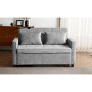 56.9' Loveseat Sofa Pull-out Sofa Bed Sleeper Sofa with a Reversible Backrest Cushion, Side Pockets, Two USB Ports and a Phone Holder for Living Room, Grey