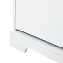 All in One Hall Tree with 3 Top Shelves and 2 Flip Shoe Storage Drawers, Wood Hallway Organizer with Storage Bench and Metal Hanging Hooks, White