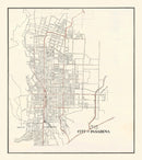 Vintage Map of Pasadena, California 1922