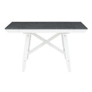 6-Piece Classic Dining Table Set, Rectangular Extendable Dining Table with two 12"W Removable Leaves and 4 Upholstered Chairs & 1 Bench for Dining Room (Gray+White)