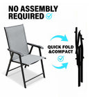 Outdoor Patio Chairs Set of 2 Stackable Portable for Deck, Garden, Camping and Travel by HouseOfZazla
