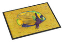 Tropical Fish on Mustard Doormat Indoor Outdoor 18H X 27W Front Door Mat Rugs for Entryway, Non Slip Washable