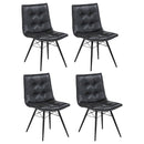 Tufted Back Dining Chairs (Set of 4) - Black