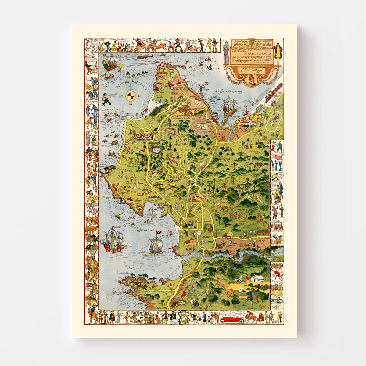 Vintage Monterey Peninsula Map 1926, photo 4 of 5