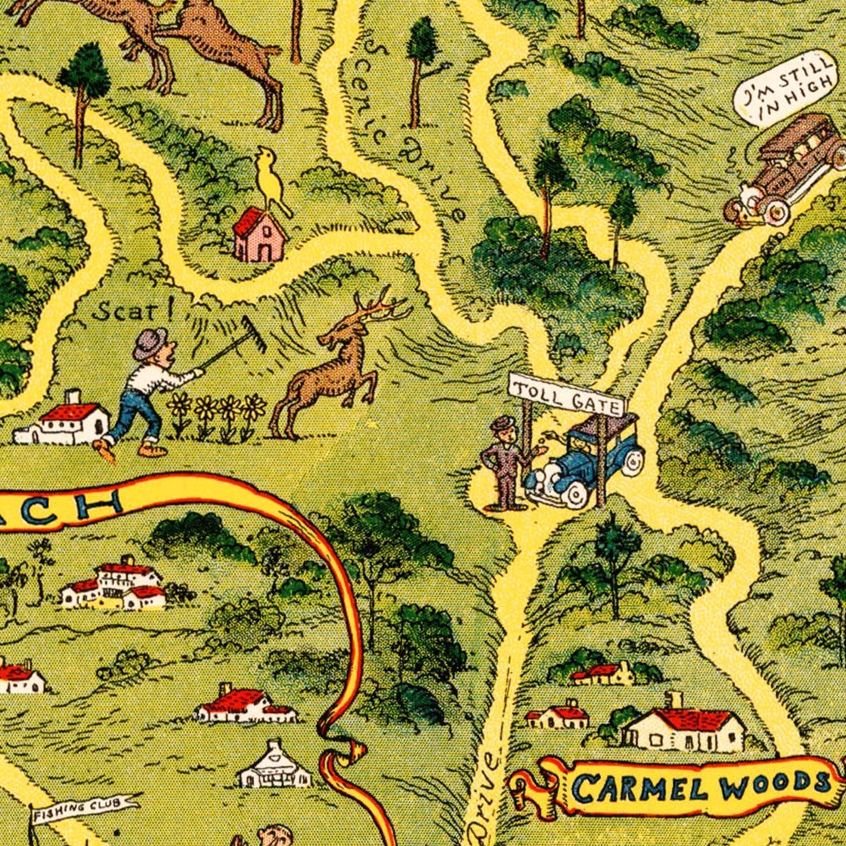 Vintage Monterey Peninsula Map 1926, photo 2 of 5