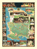 Vintage Seventeen Mile Drive California Map 1927
