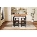 5-Piece Compact Bar Table Set with Table and Stools - Modern Industrial Design, Space-Saving Furniture for Dining Room and Breakfast Nook (Dark Brown)