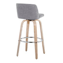 Toriano - Contemporary Fixed Height Barstool With Swivel & Round Footrest (Set of 2) by HouseOfZazla