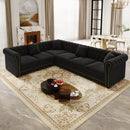 115.3" L-Shaped Sofa Couch with Pull-Out Bed