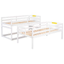Twin Size Triple Bunk Bed With Storage Staircase, Separate Design - White by HouseOfZazla