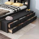 Bed With Bookcase Headboard, Under Bed Storage Drawers And Bed End Storage Case by HouseOfZazla