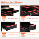 Heavy Duty Tool Cart With 19 Drawers, Tools Not Included, Mobile Storage For Workshop Or Laboratory - Black / Red by HouseOfZazla