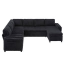 Convertible U-Shaped Sectional Sofa Bed With USB Ports And Storage by HouseOfZazla