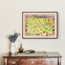 Vintage Map of Pasadena, California 1933