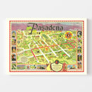 Vintage Map of Pasadena, California 1933