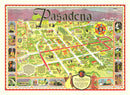 Vintage Map of Pasadena, California 1933