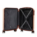 14'/20' 2-Piece Beige ABS Spinner Wheel Luggage Set