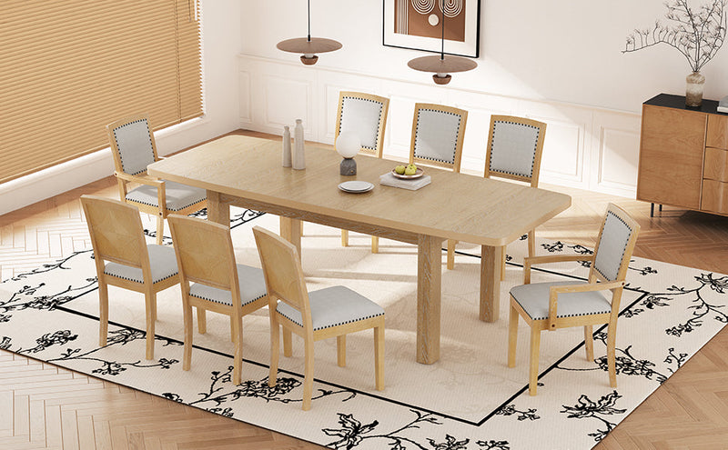 TOPMAX Rustic Extendable 84inch Dining Table Set, photo 4 of 10