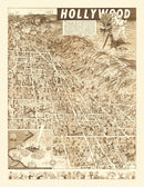Vintage Map of Hollywood, California 1940