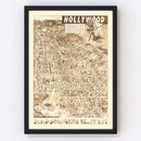 Vintage Map of Hollywood, California 1940