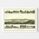 Vintage Map of New Haven, Connecticut 1862