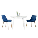 Aufurr Contemporary 3-Piece Dining Set White Round Dining Table with 2 Chairs