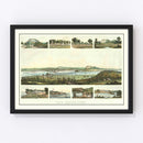 Vintage Map of New Haven, Connecticut 1862