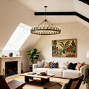 53.15 Inch Matte Black Wagon Wheel Chandelier with 30 Lights by HouseOfZazla