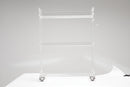 Acrylic Rolling Side Table - 3 Tiers End Table with Lockable Wheels - Small Clear Table for Living Room