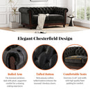 Chesterfield Loveseat Sofa, 2 Person Rolled Arm Upholstered Couch