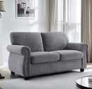 Soft Loveseat, Upholstered 2 Seater Couch, Loose Back Cushions And Turned Legs by HouseOfZazla