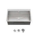 Stainless Steel Kitchen Sink, 30″x19″ Single Bowl, Overmount, Brushed Nickel by HouseOfZazla