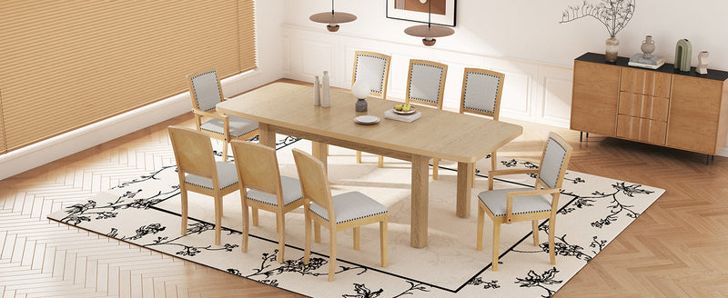 TOPMAX Rustic Extendable 84inch Dining Table Set, photo 3 of 10
