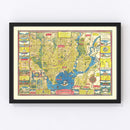 Vintage Map of New Haven, Connecticut 1928