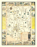 Vintage Map of New Canaan, Connecticut 1930
