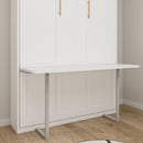 Queen Size Murphy Wall Bed With Side Storage Cabinets - White by HouseOfZazla