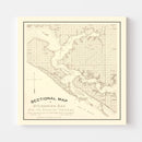 Vintage Map of Panama City, Florida 1887