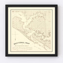 Vintage Map of Panama City, Florida 1887